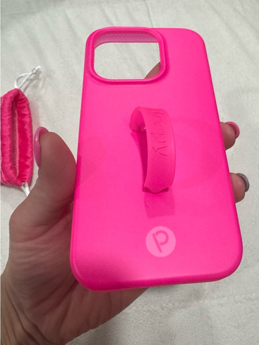 Hot Pink Loopy Phone Case Righty fits iPhone 15 Pro (not max)